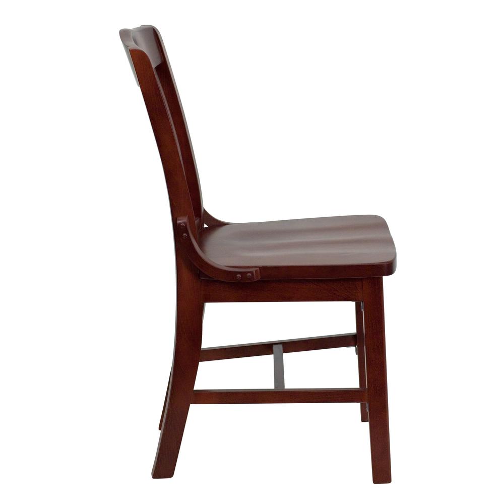 School House Back Mahogany Wood Restaurant Chair. Picture 2