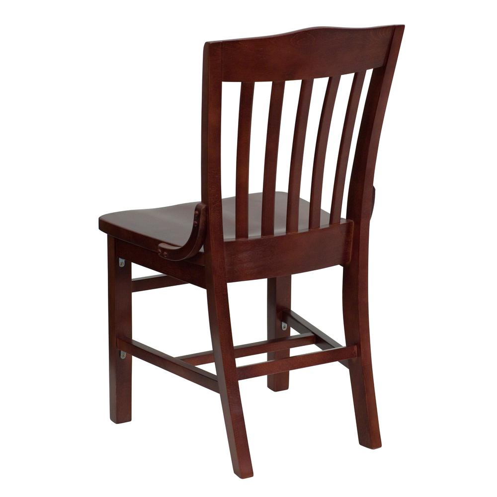 School House Back Mahogany Wood Restaurant Chair. Picture 3