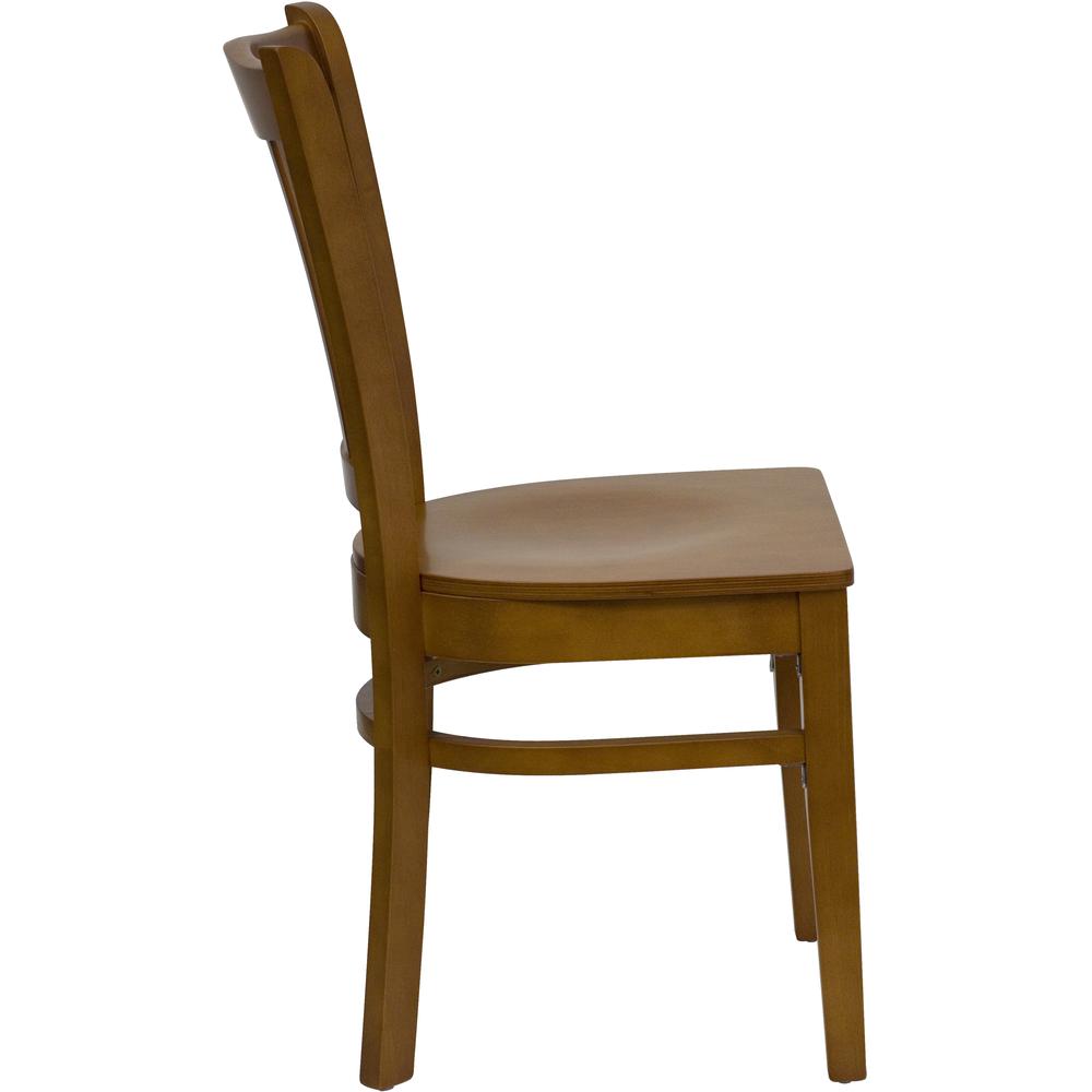 Vertical Slat Back Cherry Wood Restaurant Chair. Picture 2