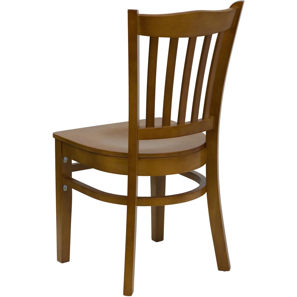 Vertical Slat Back Cherry Wood Restaurant Chair. Picture 3