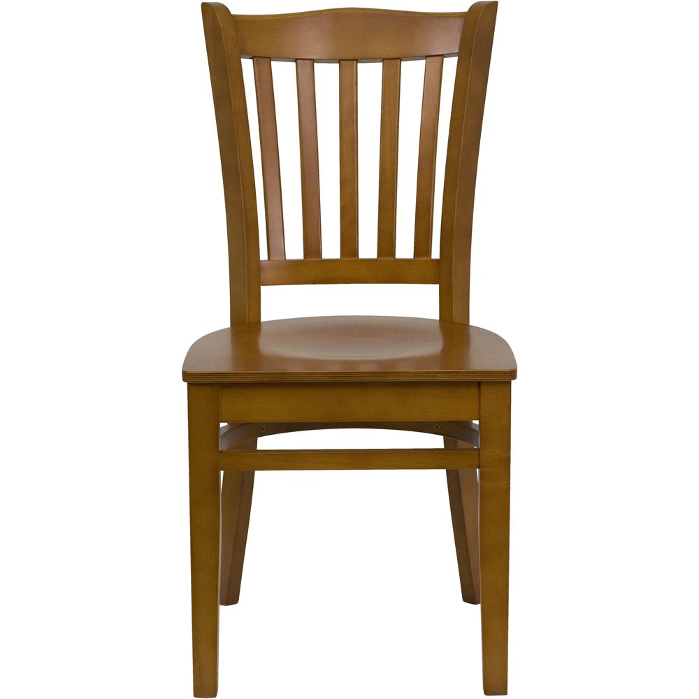 Vertical Slat Back Cherry Wood Restaurant Chair. Picture 4
