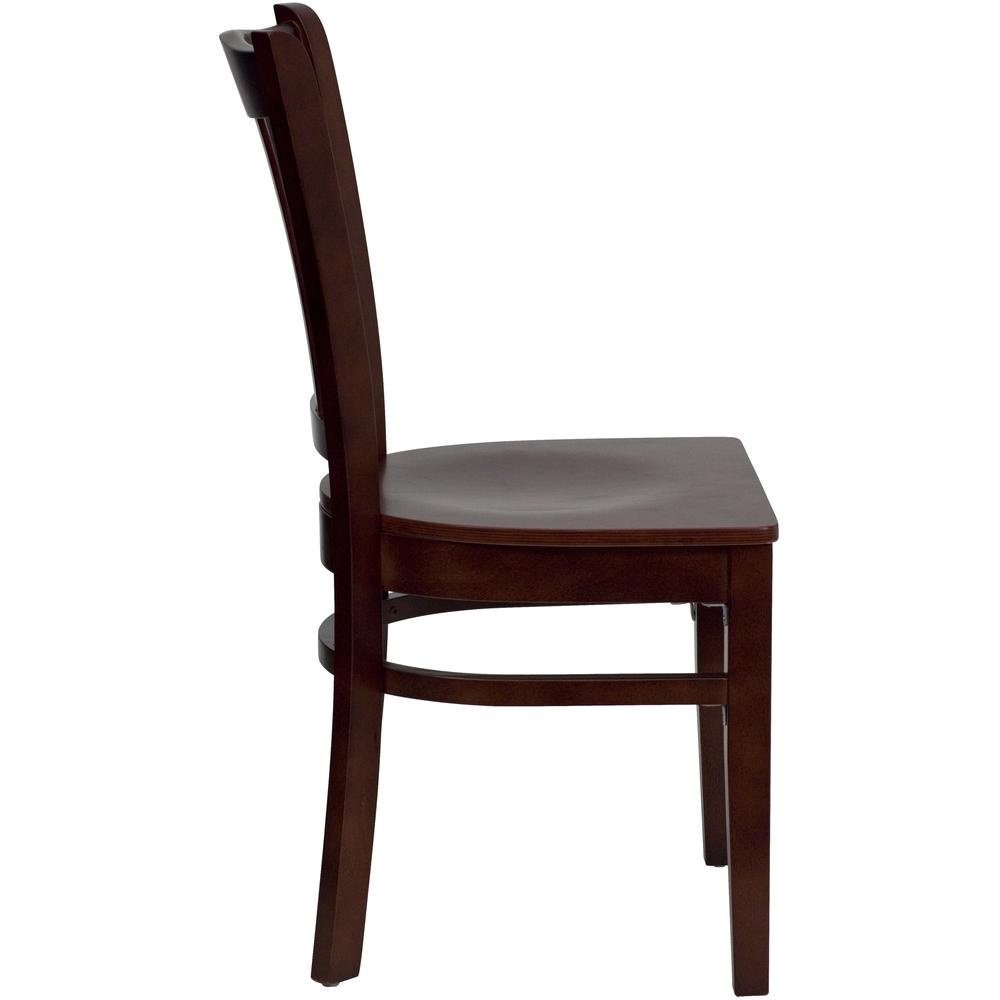 Vertical Slat Back Mahogany Wood Restaurant Chair. Picture 2