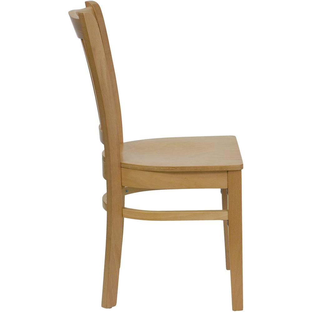 Vertical Slat Back Natural Wood Restaurant Chair. Picture 2