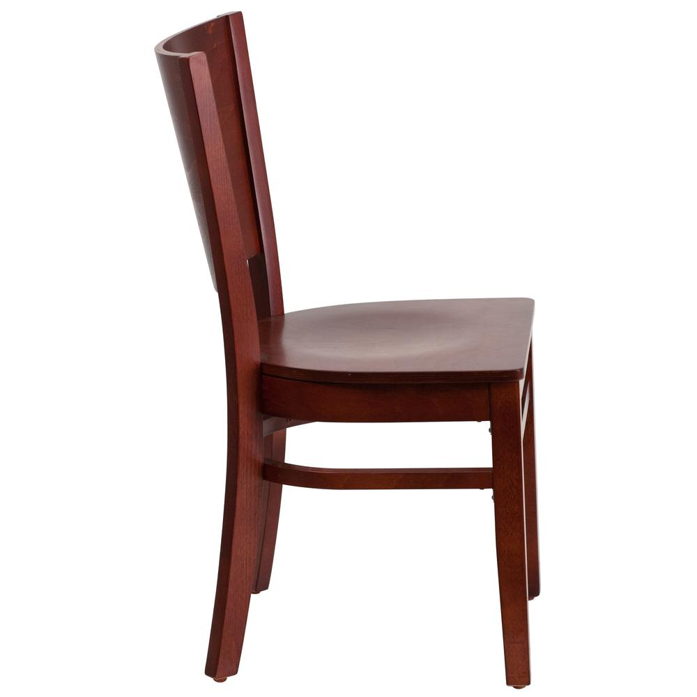 Solid Back Mahogany Wood Restaurant Chair. Picture 2