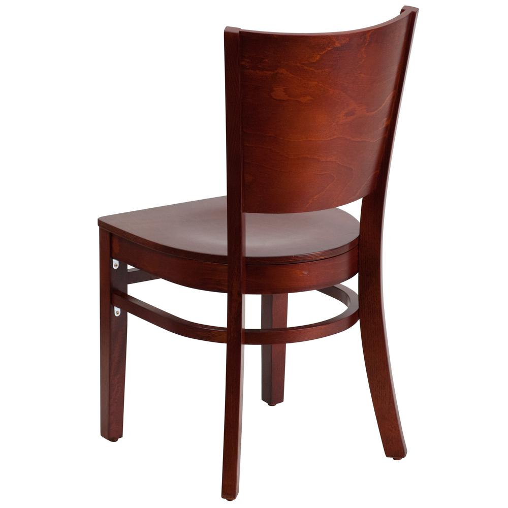 Solid Back Mahogany Wood Restaurant Chair. Picture 3