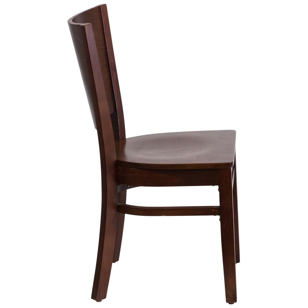 Solid Back Walnut Wood Restaurant Chair. Picture 2