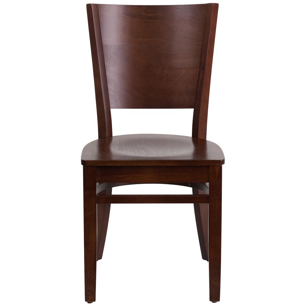 Solid Back Walnut Wood Restaurant Chair. Picture 4