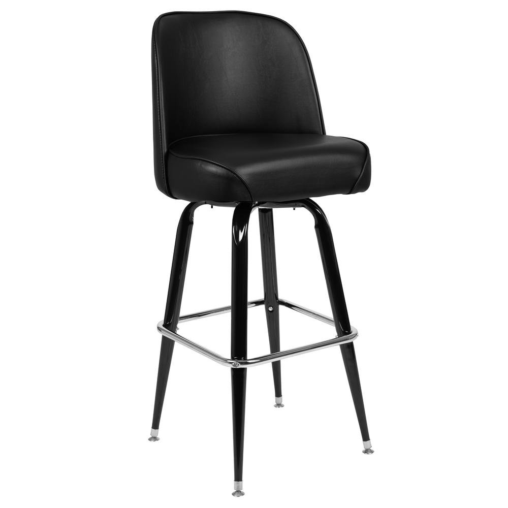 Metal Barstool with Swivel Bucket Seat. Picture 1