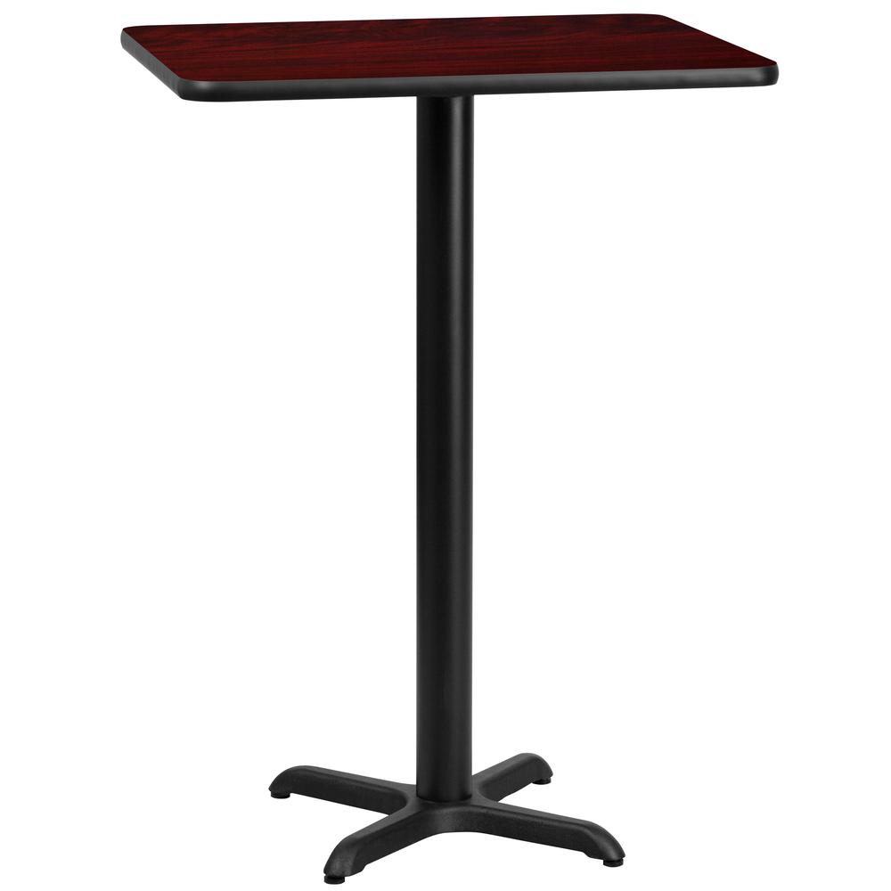24''x30'' Rectangular Mahogany Table Top with 22''x22'' Bar Height Table Base. Picture 1