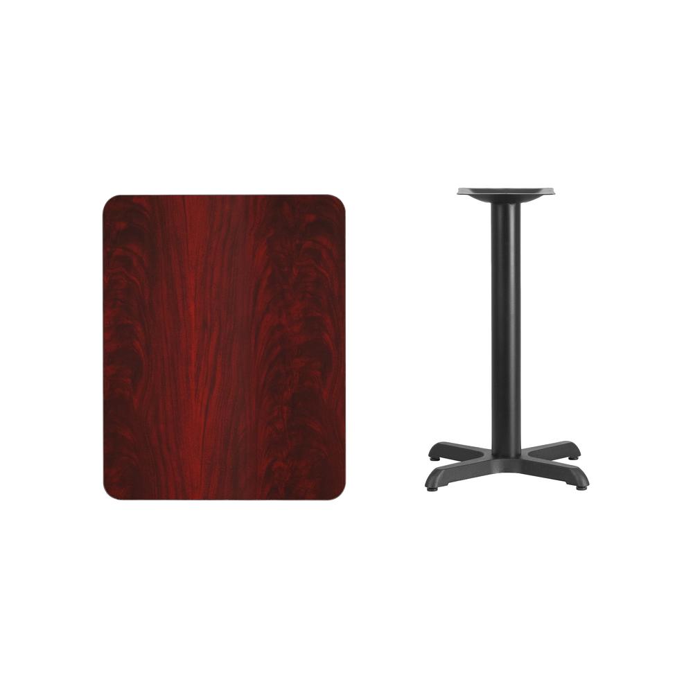 24'' x 30'' Rectangular Mahogany Laminate Table Top with 22'' x 22'' Table Height Base. Picture 2