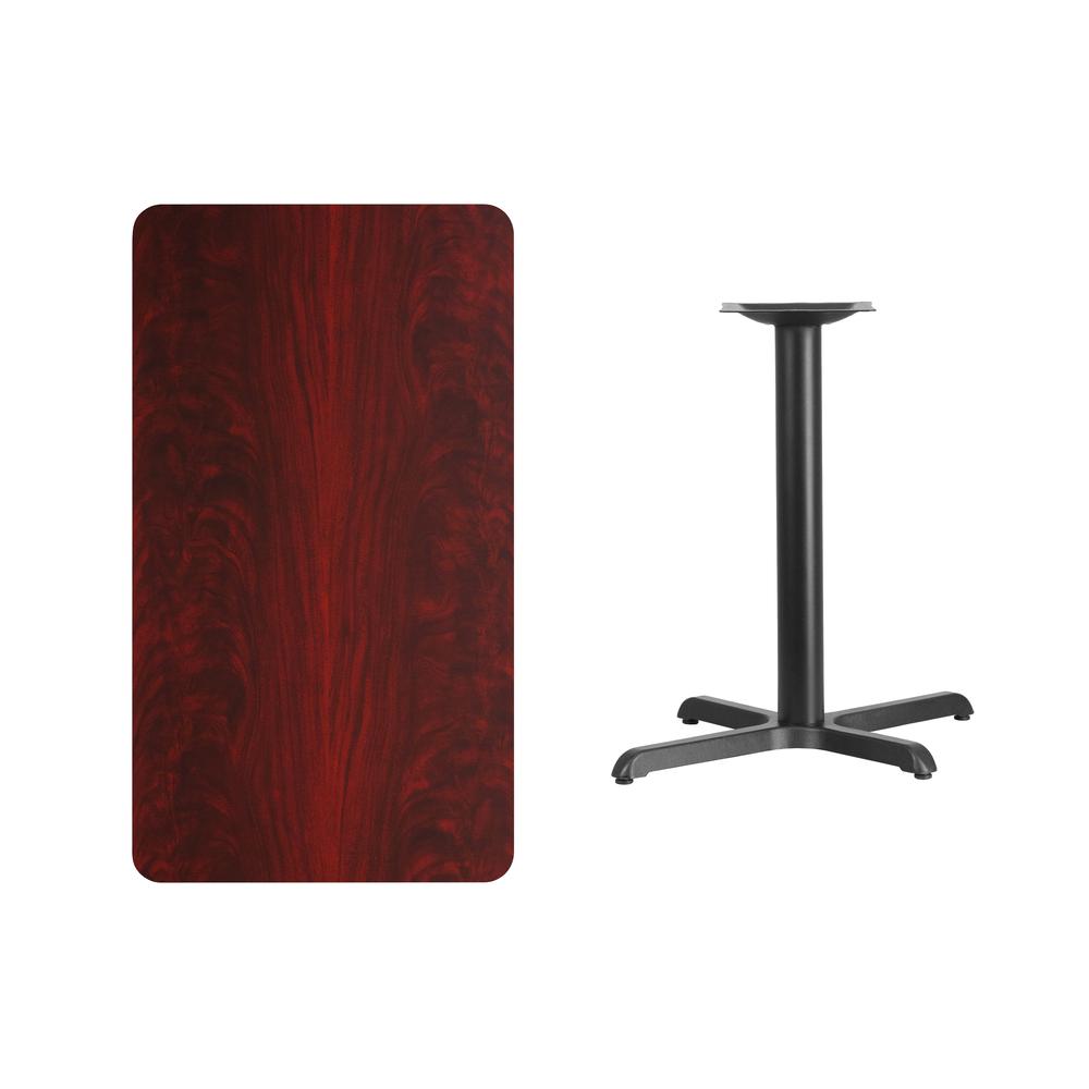 24'' x 42'' Rectangular Mahogany Laminate Table Top with 23.5'' x 29.5'' Table Height Base. Picture 2