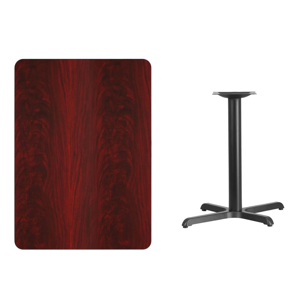 30'' x 42'' Rectangular Mahogany Laminate Table Top with 23.5'' x 29.5'' Table Height Base. Picture 2