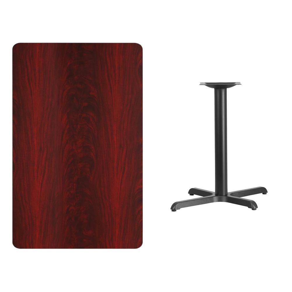 30'' x 48'' Rectangular Mahogany Laminate Table Top with 23.5'' x 29.5'' Table Height Base. Picture 2