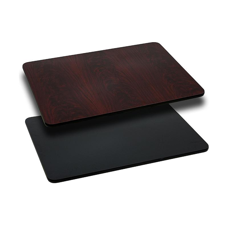 30'' x 42'' Rectangular Table Top with Black or Mahogany Reversible Laminate Top. The main picture.