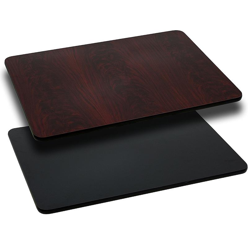 30'' x 60'' Rectangular Table Top with Black or Mahogany Reversible Laminate Top. The main picture.
