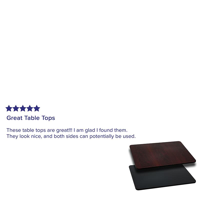30'' x 60'' Rectangular Table Top with Black or Mahogany Reversible Laminate Top. Picture 3