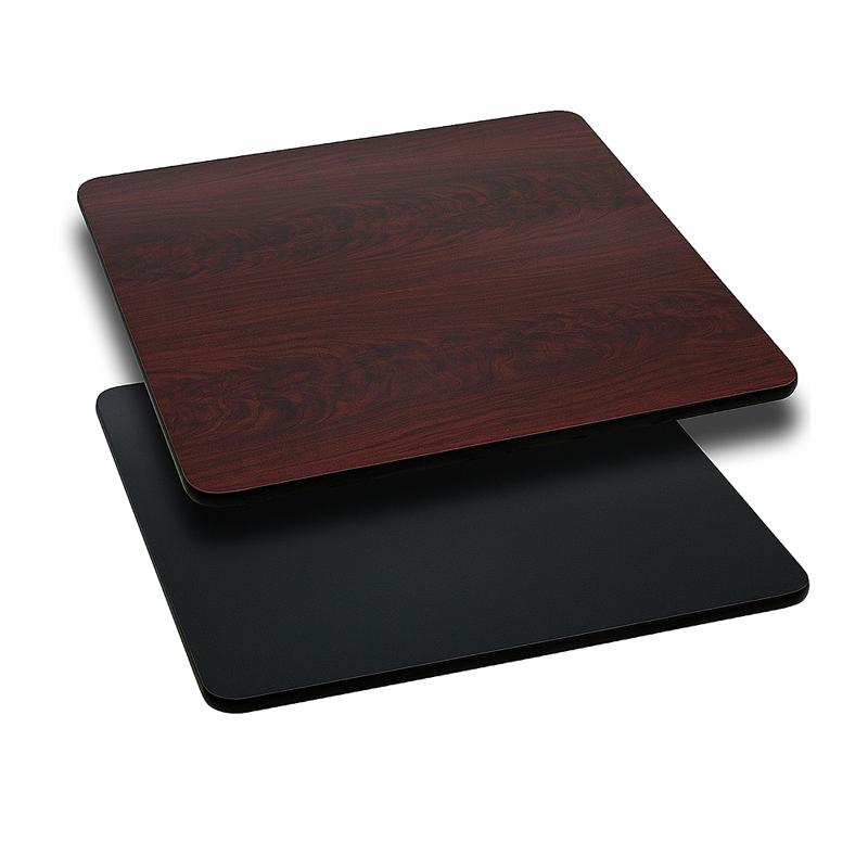 36'' Square Table Top with Black or Mahogany Reversible Laminate Top. Picture 1