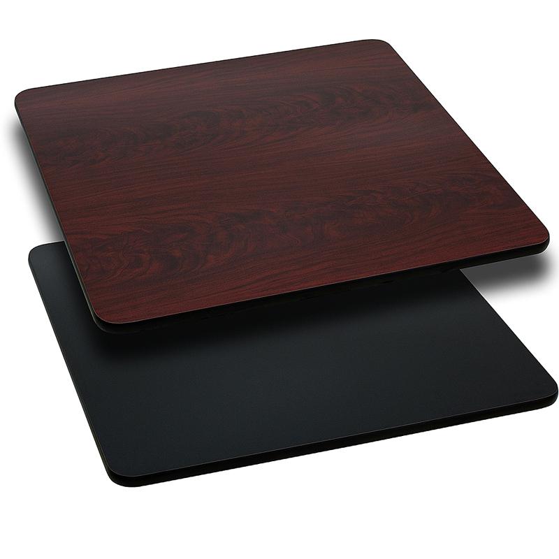 42'' Square Table Top with Black or Mahogany Reversible Laminate Top. The main picture.