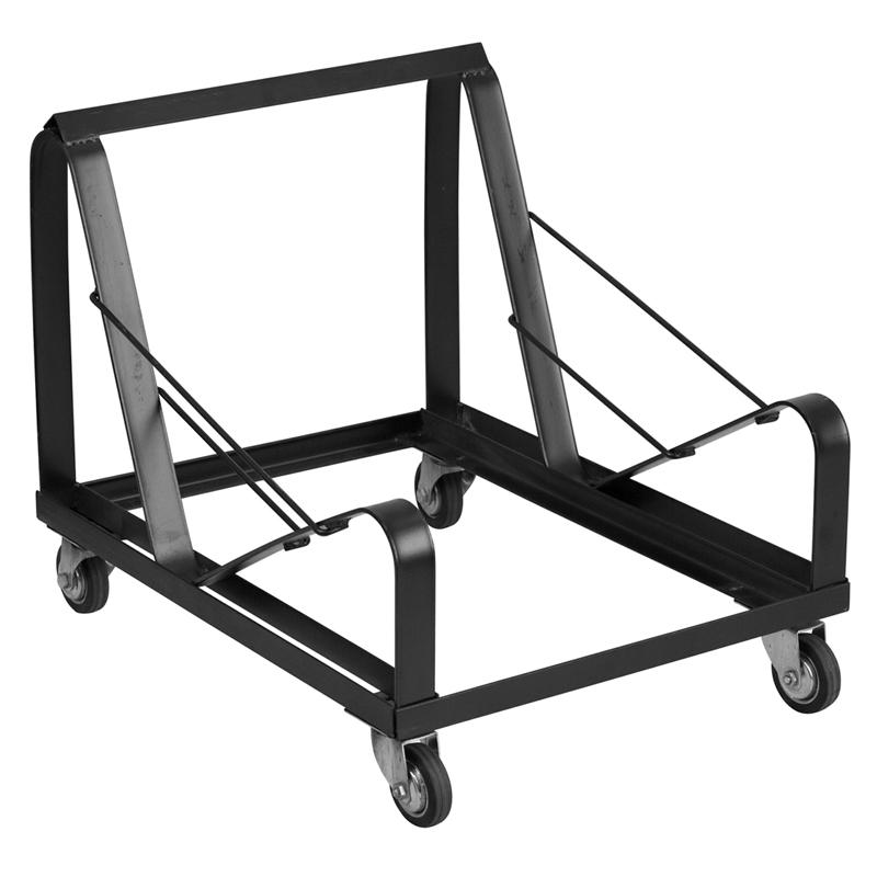 Black Steel Sled Base Stack Chair Dolly. Picture 1