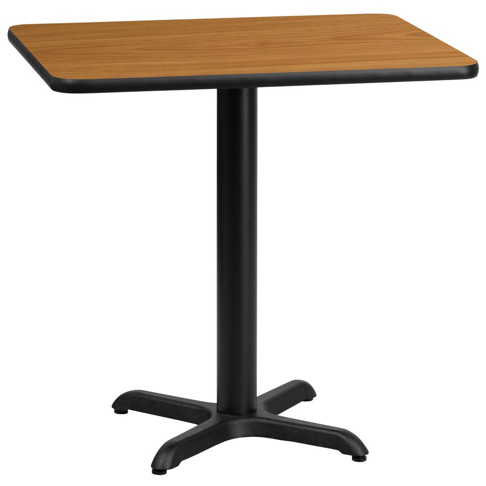 24'' x 30'' Rectangular Natural Table Top with 22'' x 22'' Table Height Base. Picture 1