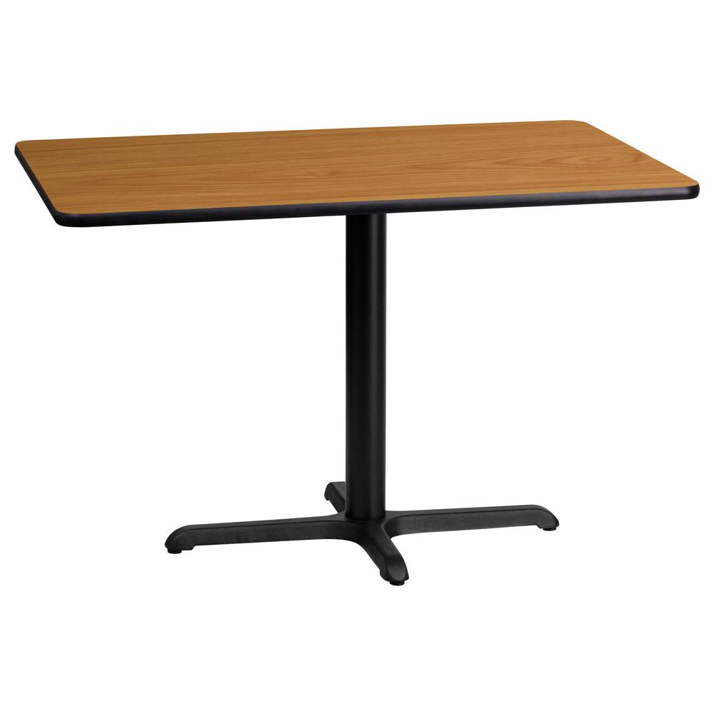 24'' x 42'' Rectangular Natural Table Top with 23.5'' x 29.5'' Table Height Base. Picture 1