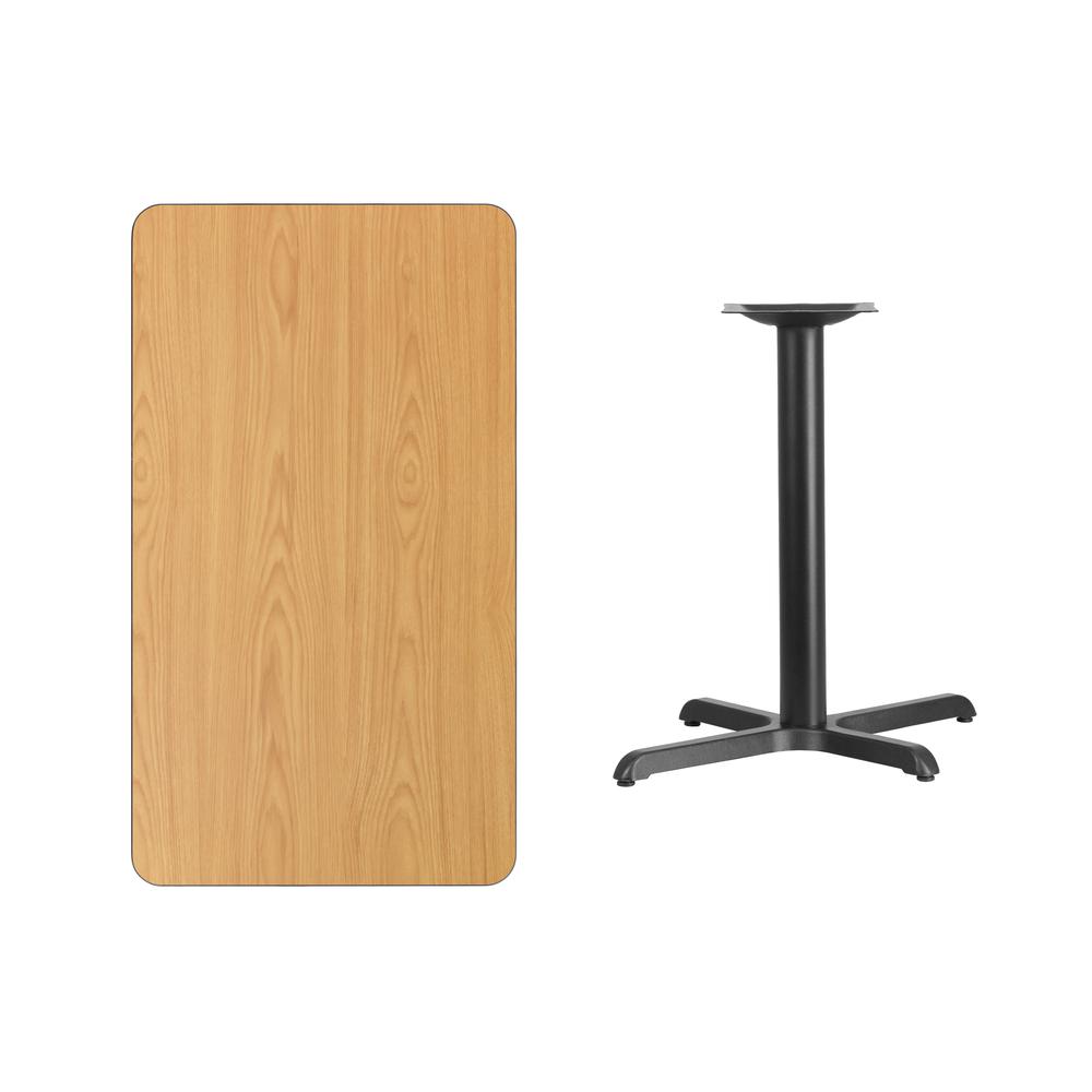 24'' x 42'' Rectangular Natural Laminate Table Top with 23.5'' x 29.5'' Table Height Base. Picture 2