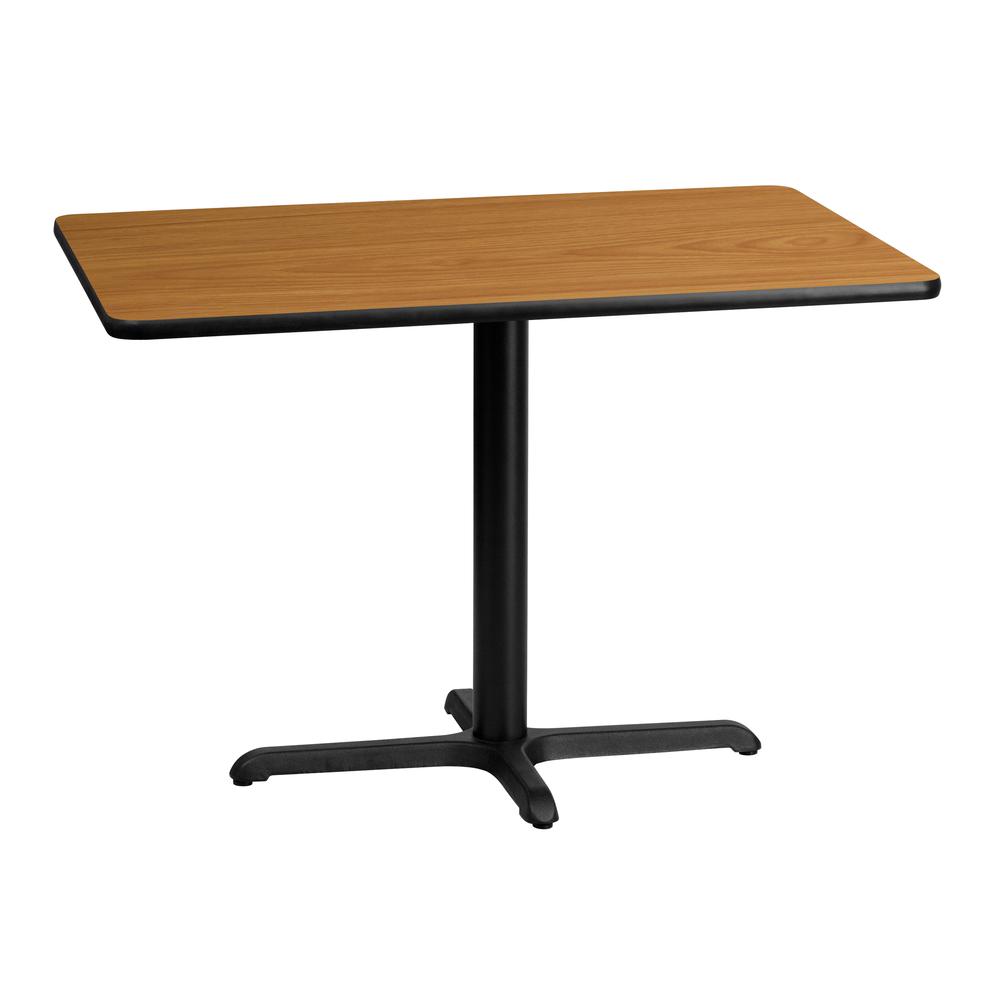 30'' x 42'' Rectangular Natural Laminate Table Top with 23.5'' x 29.5'' Table Height Base. Picture 1
