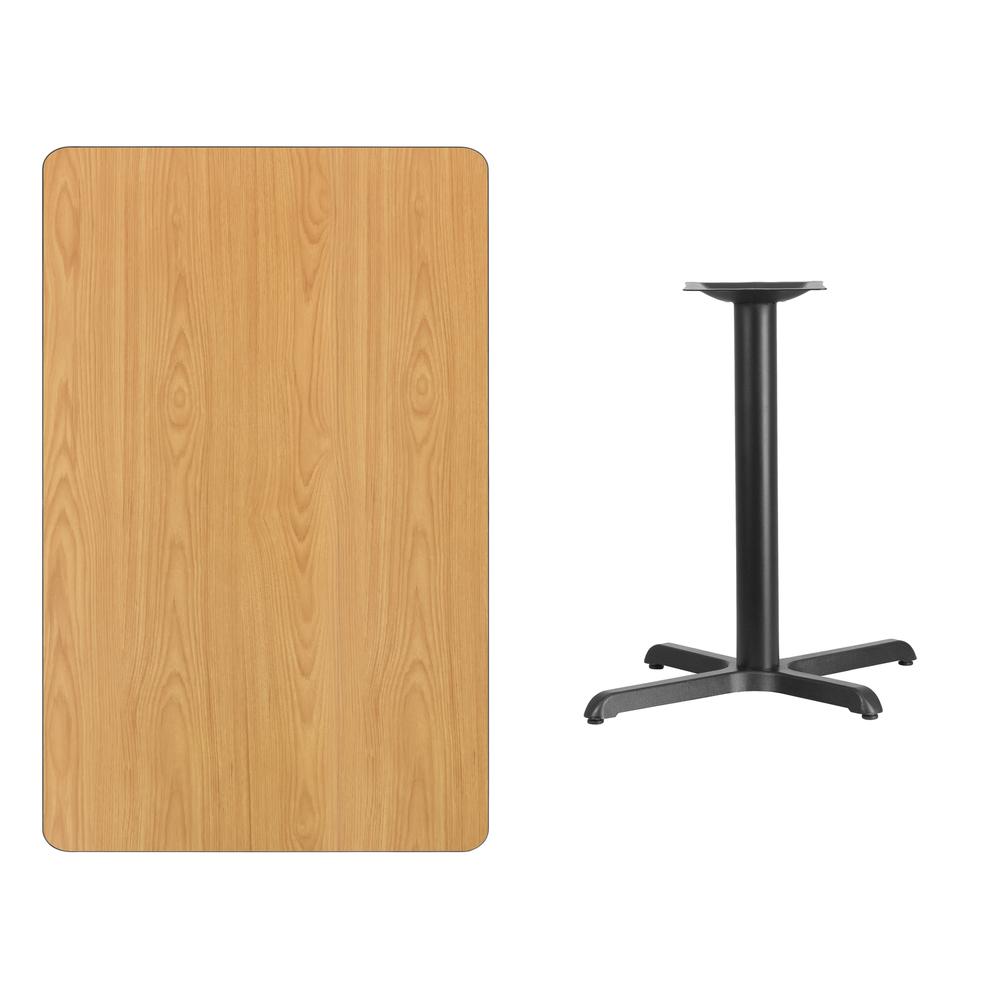 30'' x 48'' Rectangular Natural Laminate Table Top with 23.5'' x 29.5'' Table Height Base. Picture 2