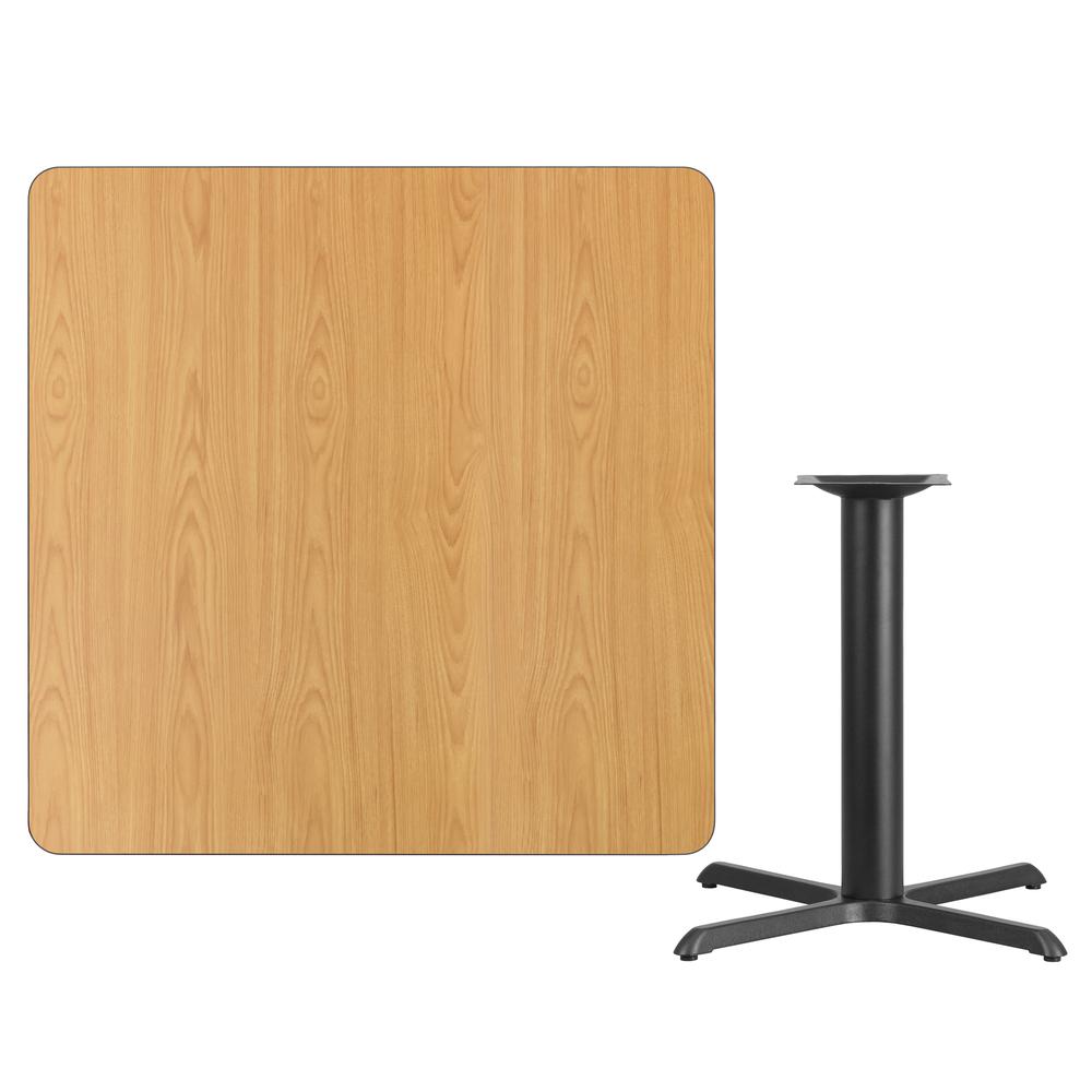 42'' Square Natural Laminate Table Top with 33'' x 33'' Table Height Base. Picture 2