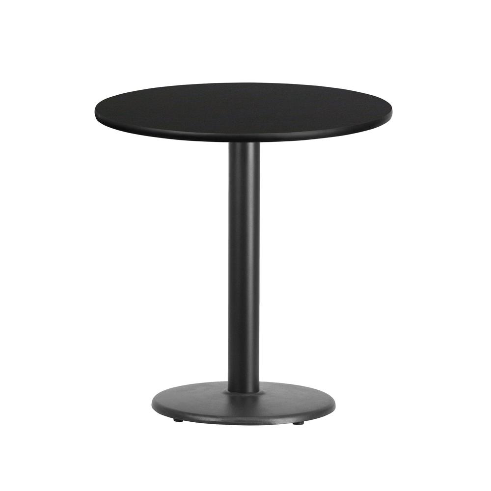 24'' Round Black Laminate Table Top with 18'' Round Table Height Base. Picture 1