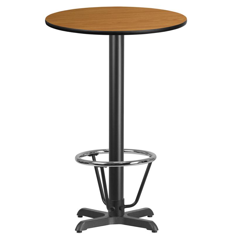 24'' Round Natural Table Top with 22'' x 22'' Bar Height. Picture 1