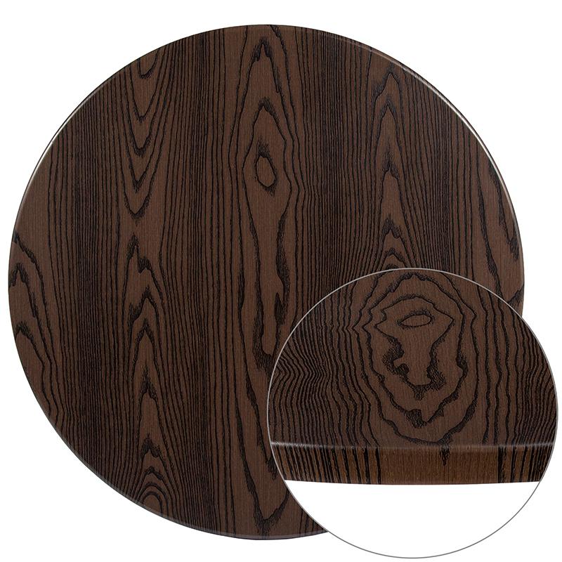 Flash Furniture 42 Round Table Top w/Natural or Walnut Reversible Laminate Top