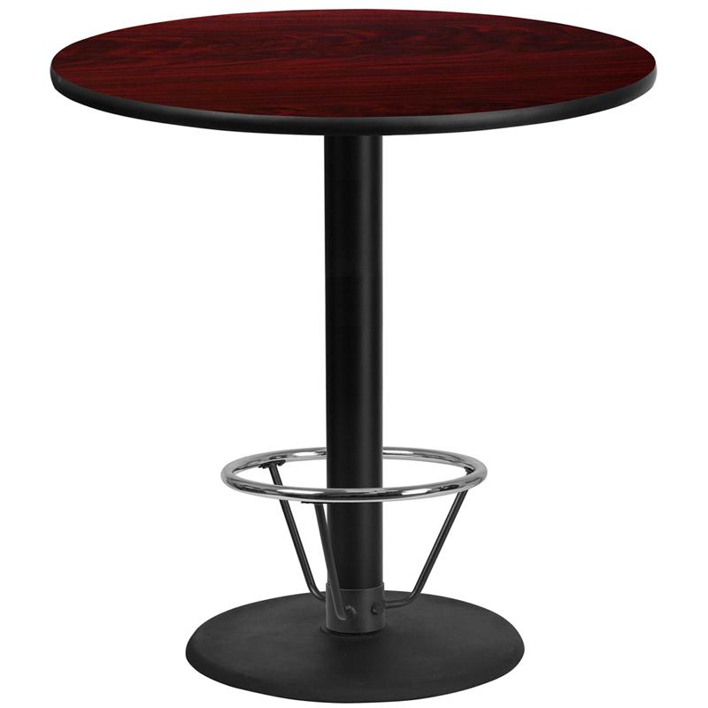 42'' Round Mahogany Table Top with 24'' Round Bar Height. Picture 1