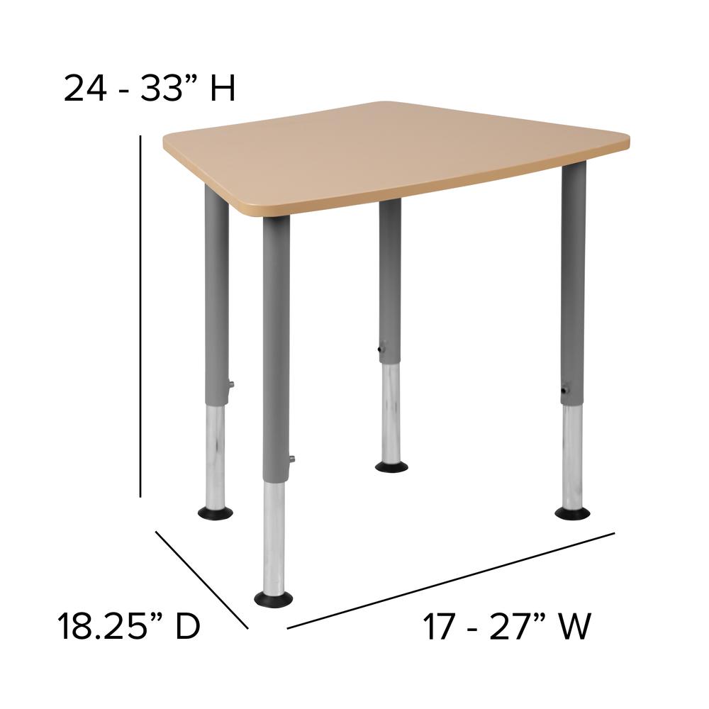 Hex Natural Collaborative Student Desk (from 22.3" to 34") - Home and Classroom. Picture 2