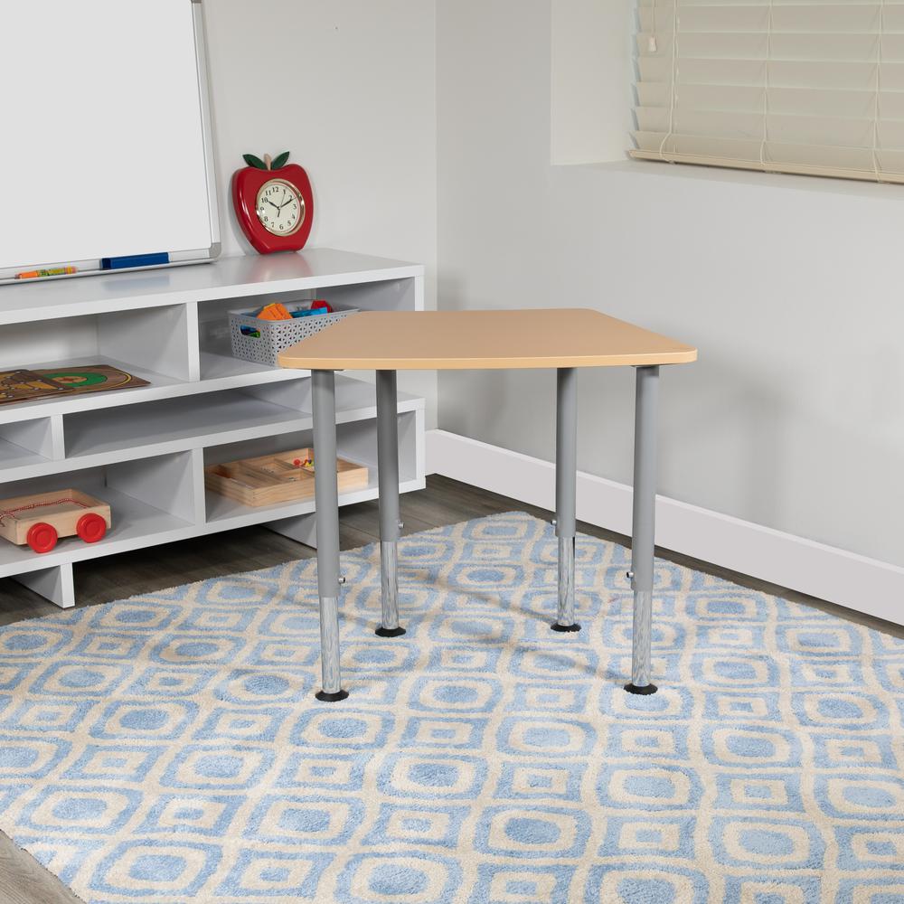 Hex Natural Collaborative Student Desk (from 22.3" to 34") - Home and Classroom. Picture 10