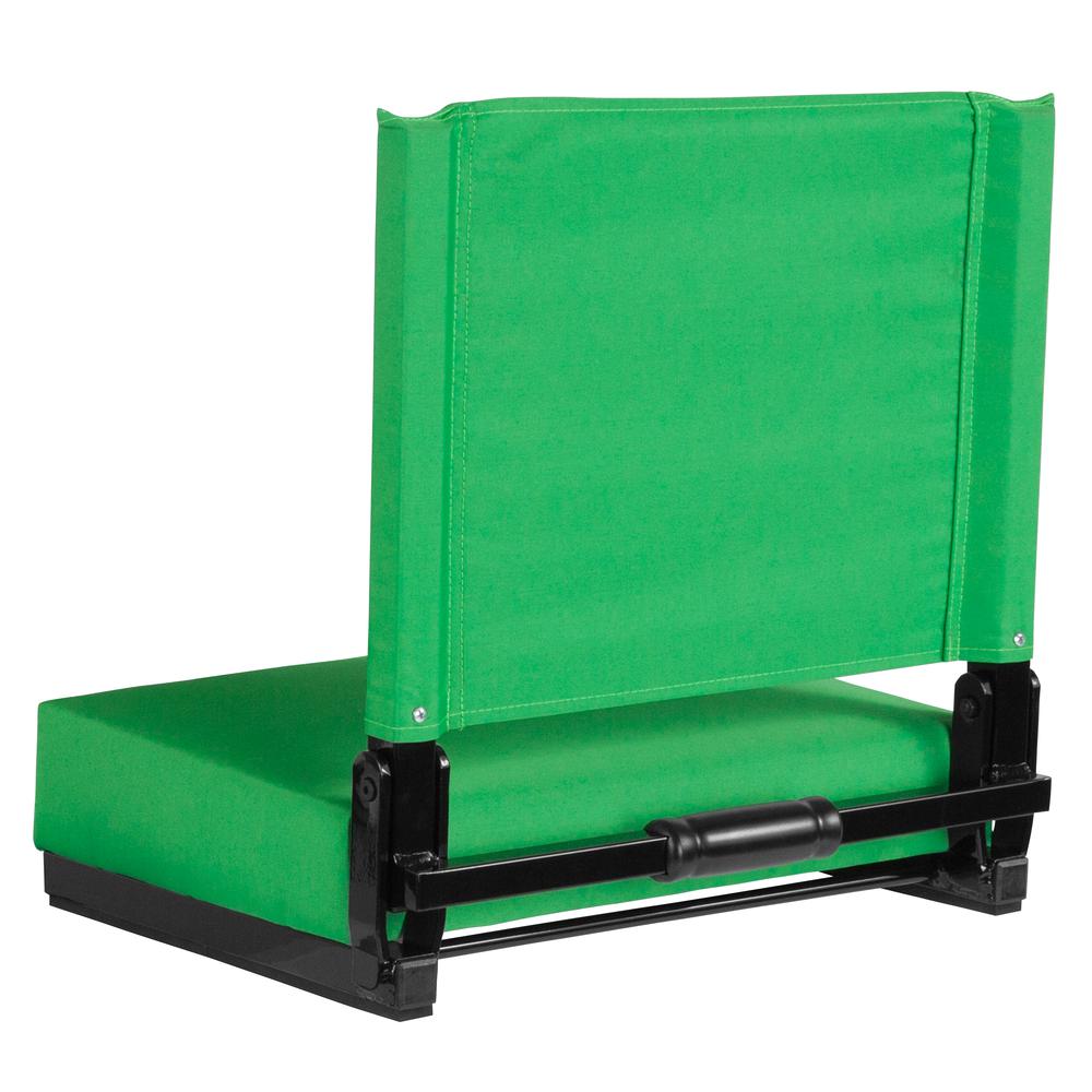500 lb. Rated Lightweight Stadium Chair with Handle & Ultra-Padded Seat, Bright Green. Picture 3