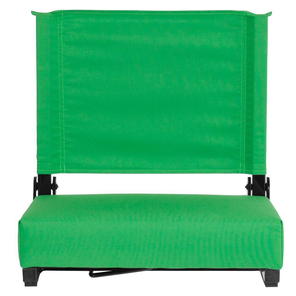 500 lb. Rated Lightweight Stadium Chair with Handle & Ultra-Padded Seat, Bright Green. Picture 4