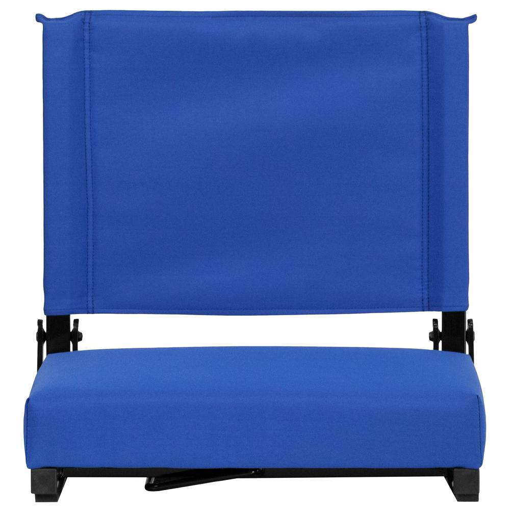 500 lb. Rated Lightweight Stadium Chair with Handle & Ultra-Padded Seat, Blue. Picture 5