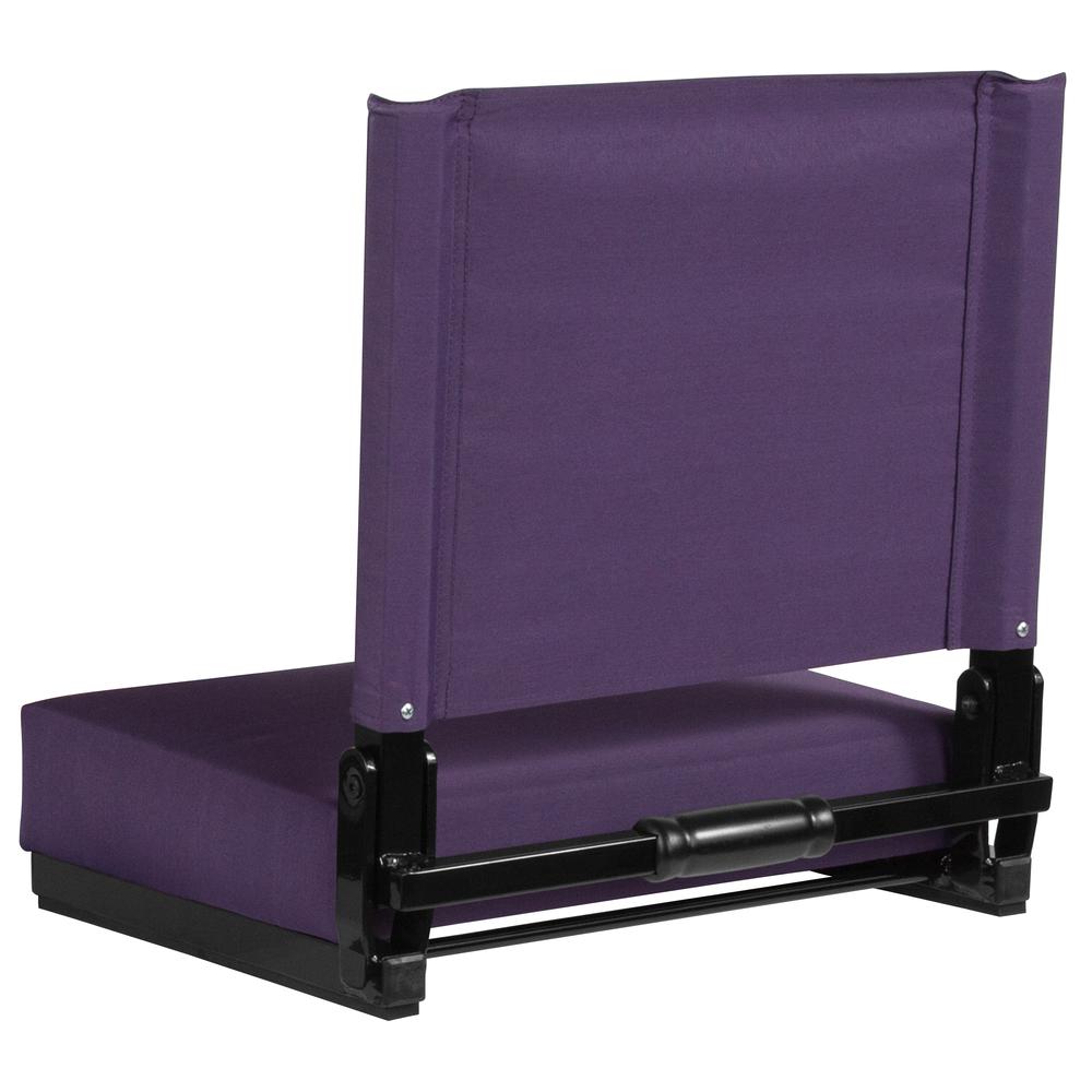 500 lb. Rated Lightweight Stadium Chair with Handle & Ultra-Padded Seat, Dark Purple. Picture 3