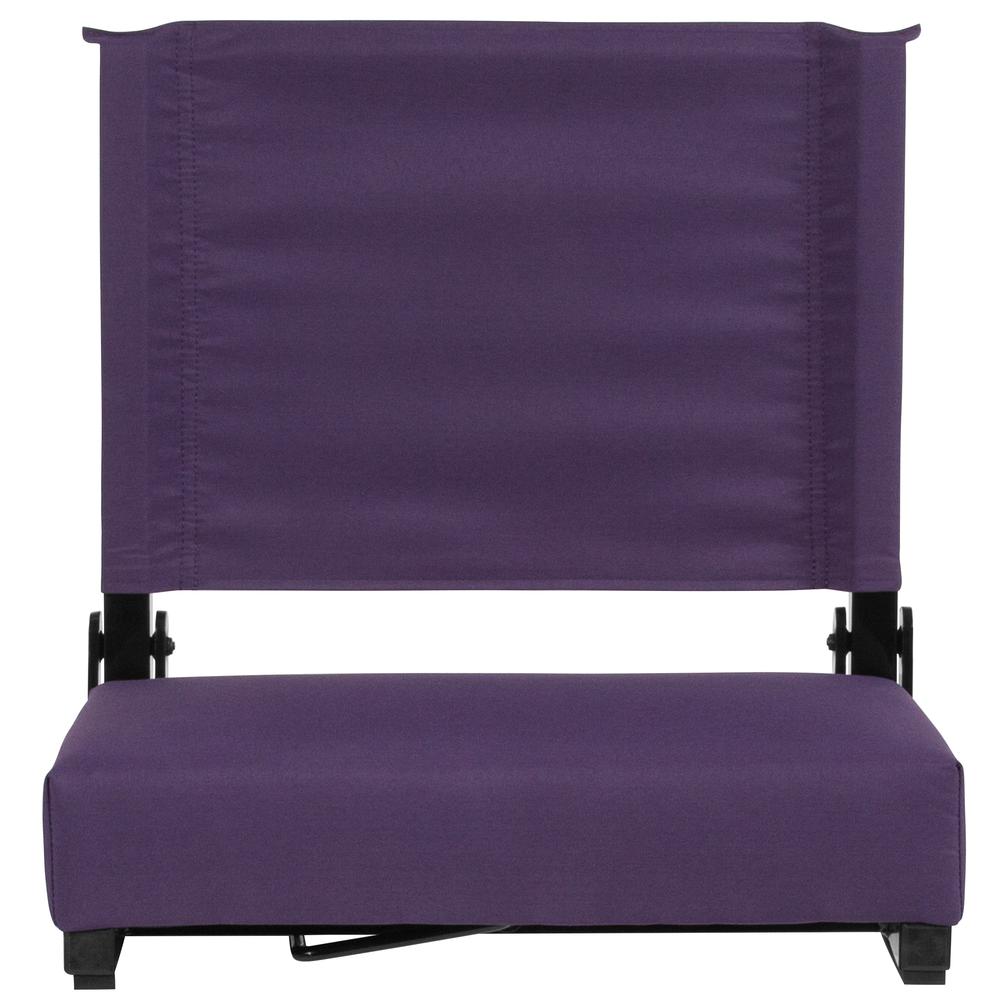 500 lb. Rated Lightweight Stadium Chair with Handle & Ultra-Padded Seat, Dark Purple. Picture 4
