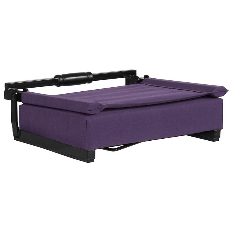 Lightweight Stadium Chair with Handle, Ultra-Padded Seat, Dark Purple. Picture 5