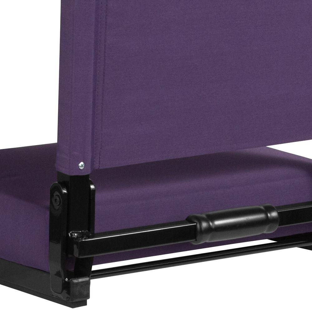500 lb. Rated Lightweight Stadium Chair with Handle & Ultra-Padded Seat, Dark Purple. Picture 5
