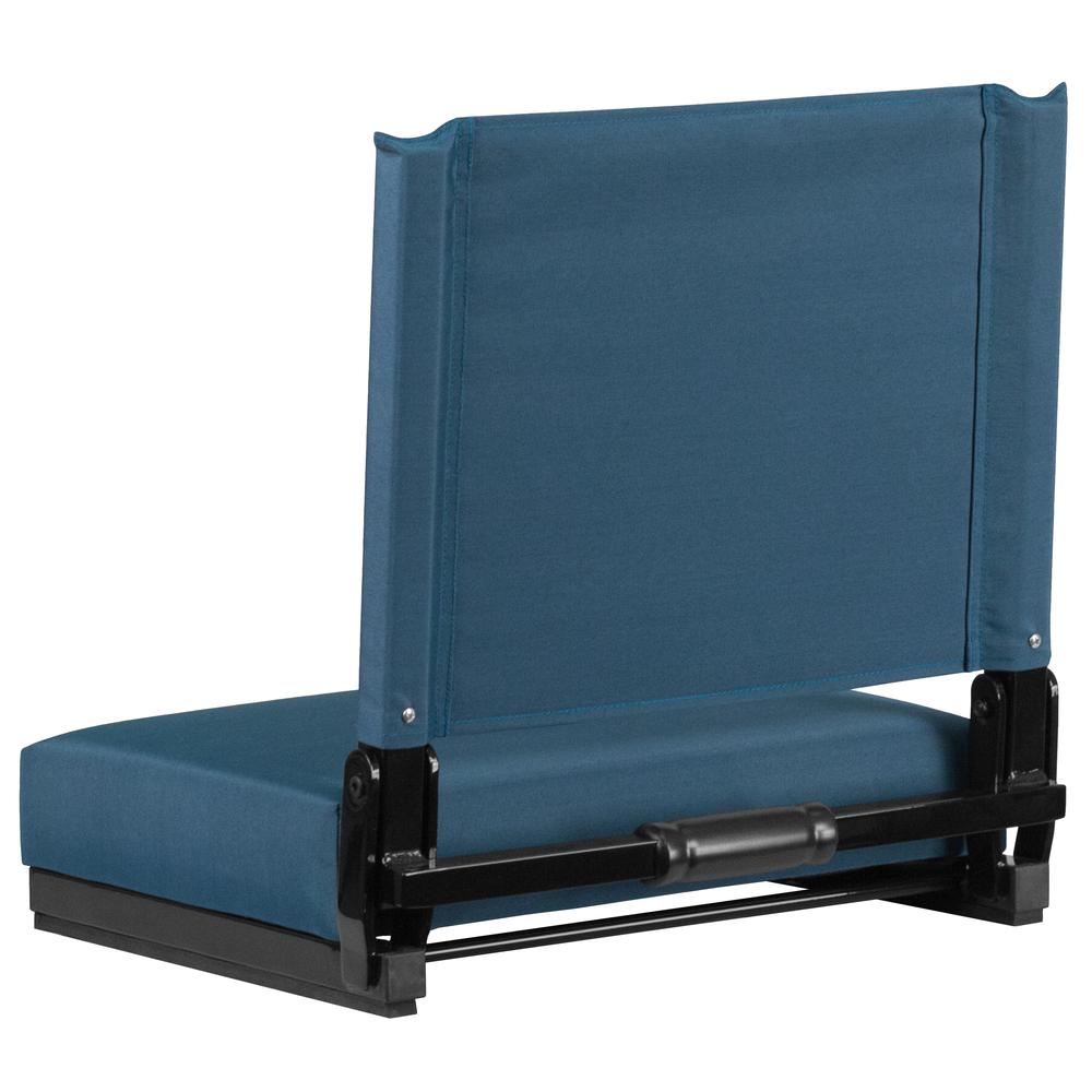 500 lb. Rated Lightweight Stadium Chair with Handle & Ultra-Padded Seat, Teal. Picture 4