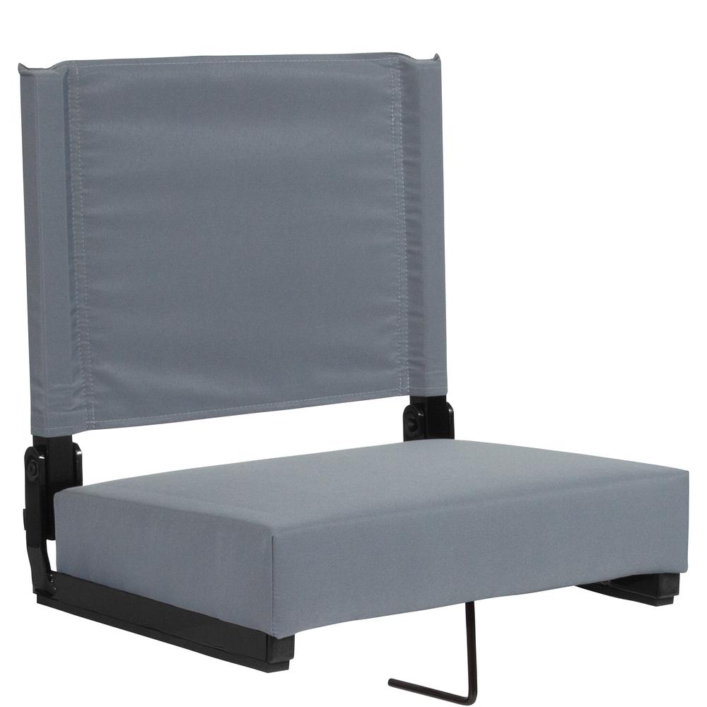 Grandstand Comfort Seats by Flash with 500 LB. Weight Capacity Lightweight Aluminum Frame and Ultra-Padded Seat in Gray. The main picture.