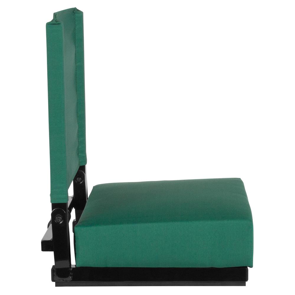 500 lb. Rated Lightweight Stadium Chair with Handle & Ultra-Padded Seat, Hunter Green. Picture 2