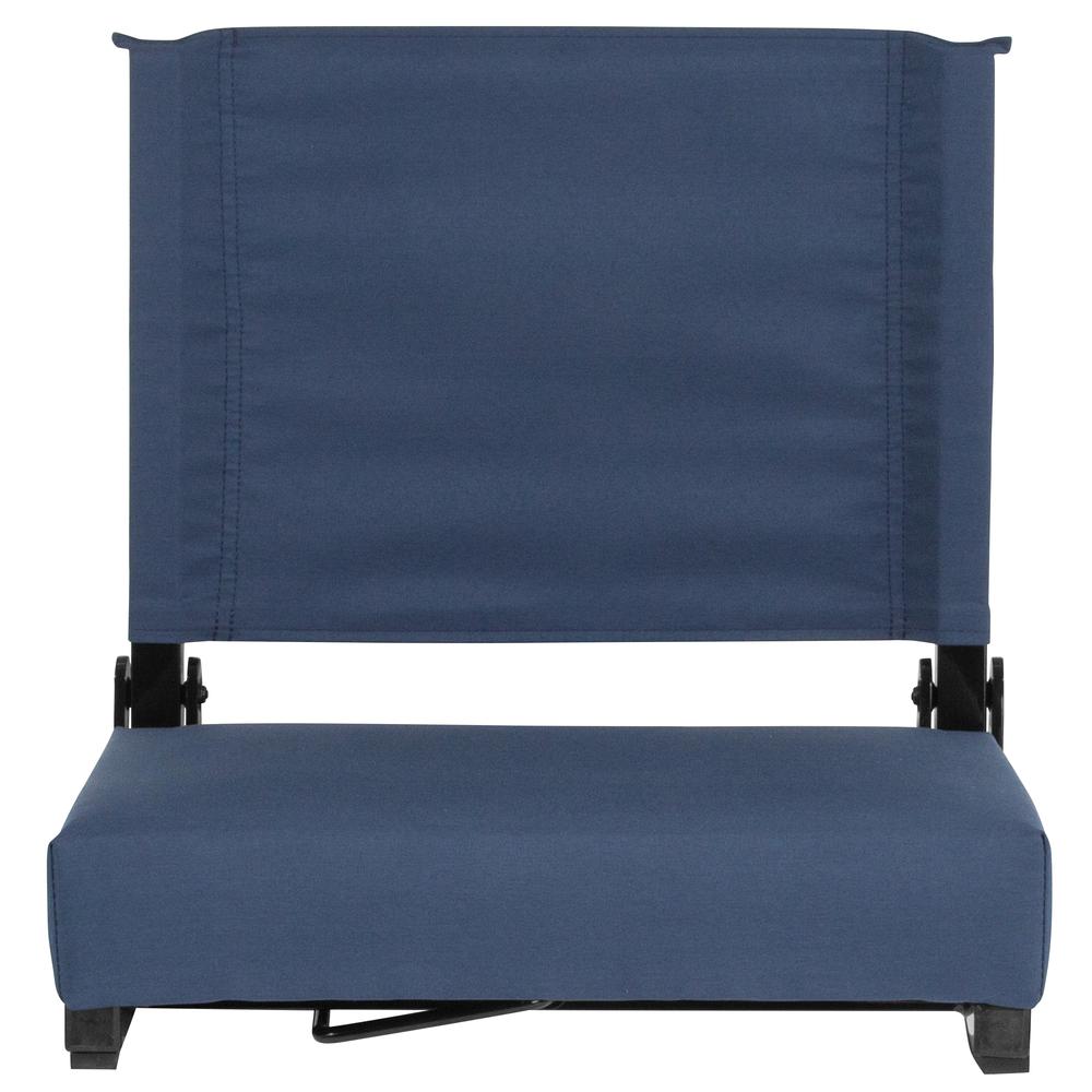 500 lb. Rated Lightweight Stadium Chair with Handle & Ultra-Padded Seat, Navy Blue. Picture 4