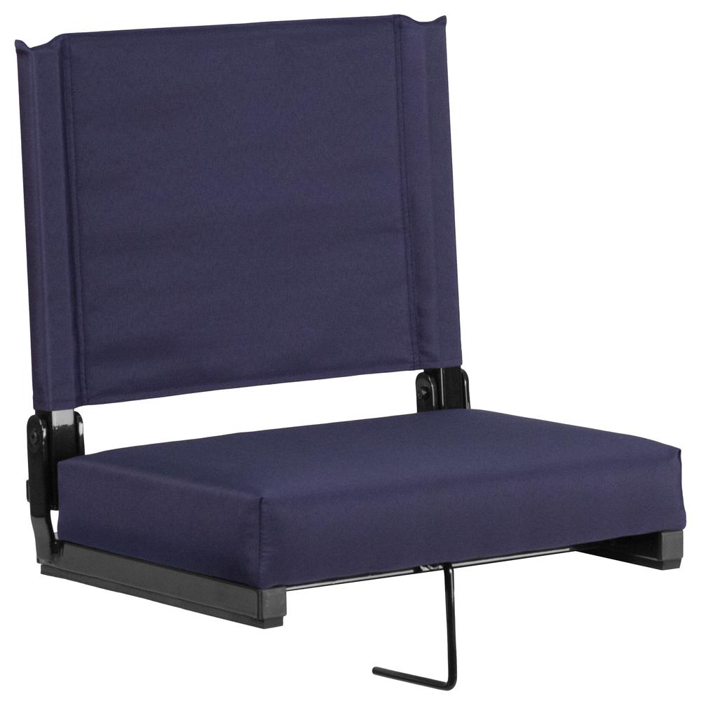 Lightweight Stadium Chair with Handle, Ultra-Padded Seat, Navy. Picture 1