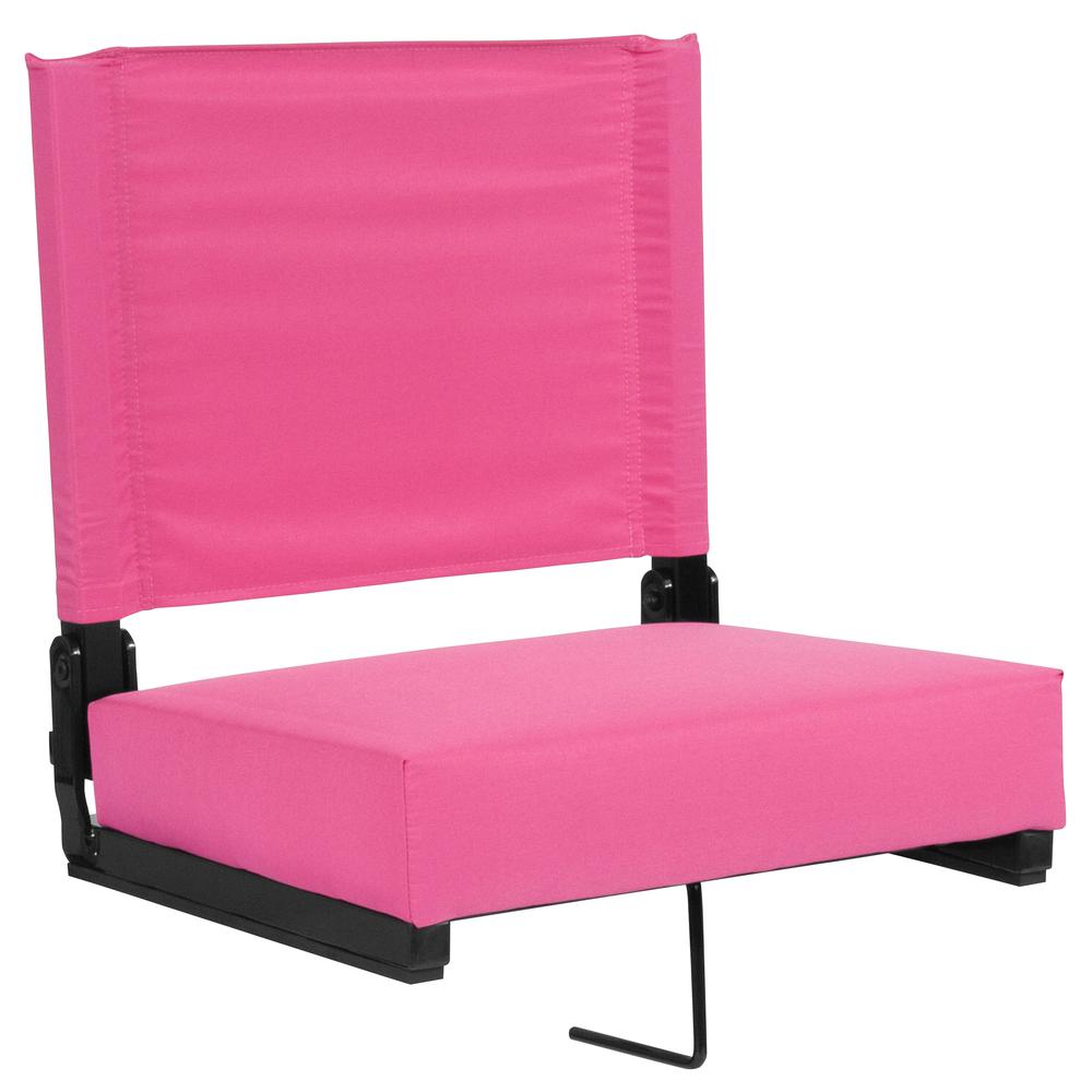 Grandstand Comfort Seats by Flash with 500 LB. Weight Capacity Lightweight Aluminum Frame and Ultra-Padded Seat in Pink. The main picture.