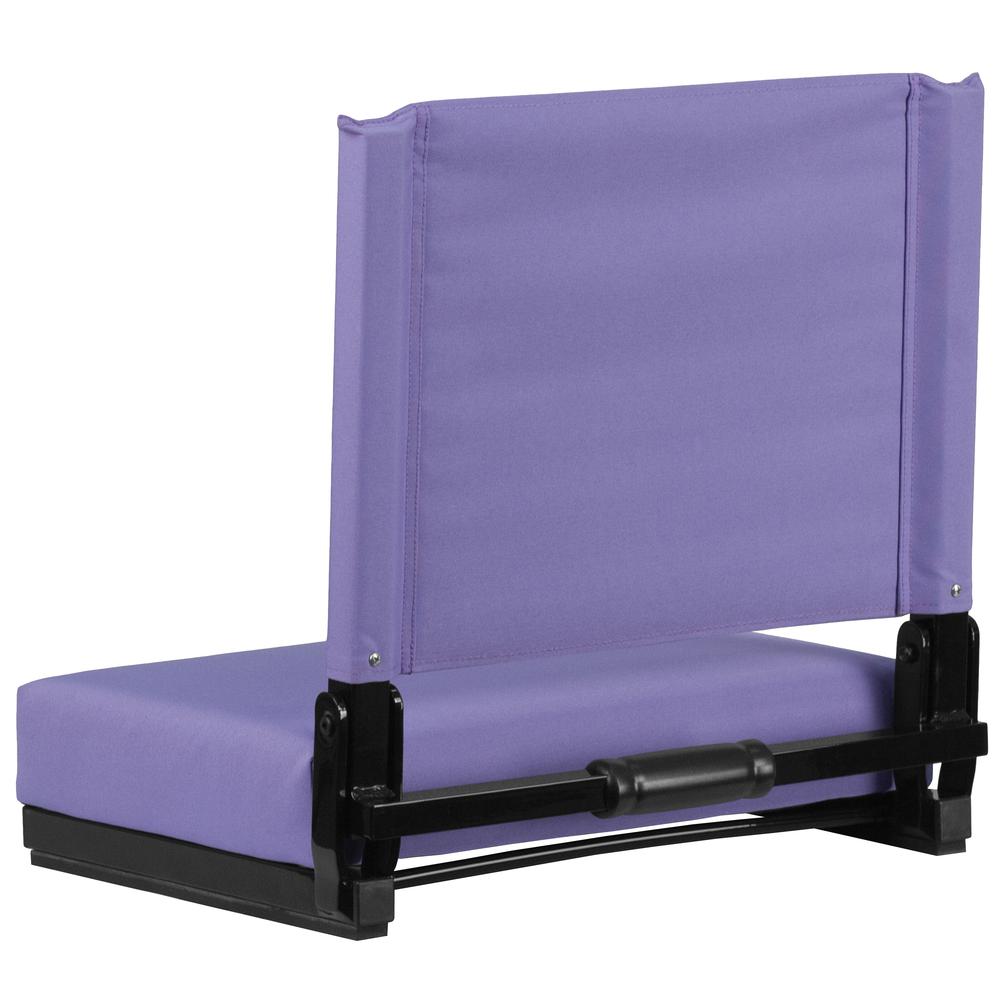 Grandstand Comfort Seats by Flash with 500 LB. Weight Capacity Lightweight Aluminum Frame and Ultra-Padded Seat in Purple. Picture 3