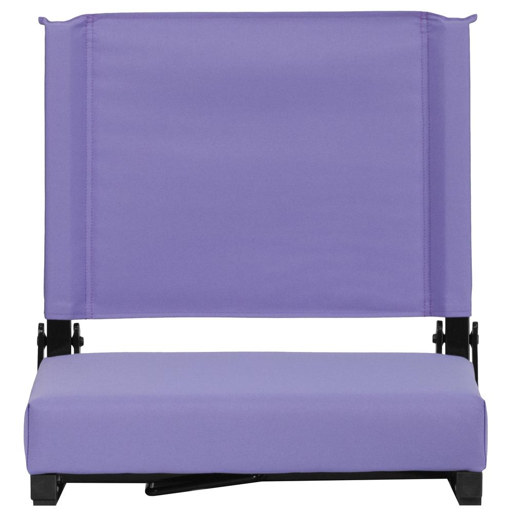 Grandstand Comfort Seats by Flash with 500 LB. Weight Capacity Lightweight Aluminum Frame and Ultra-Padded Seat in Purple. Picture 4